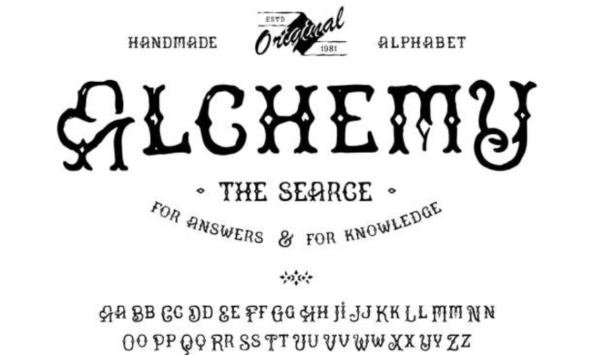 fonts like organum with glyphs